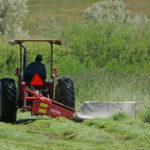 tractor mowing